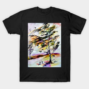 Birch Tree in the Wind T-Shirt